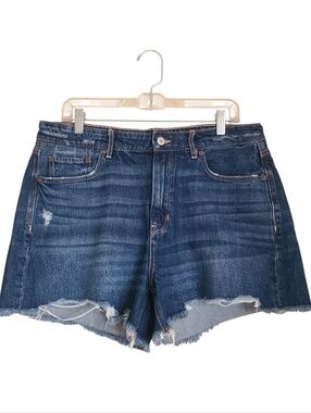 american eagle tomgirl cutoff jean shorts dark wash size 14